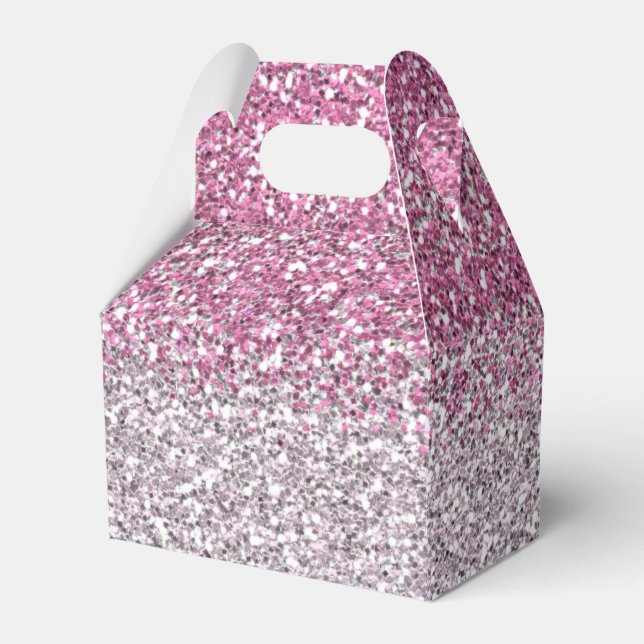 Stilvoll Pink Ombre Glitzer Sparkle Geschenkschachtel (Vorderseite)