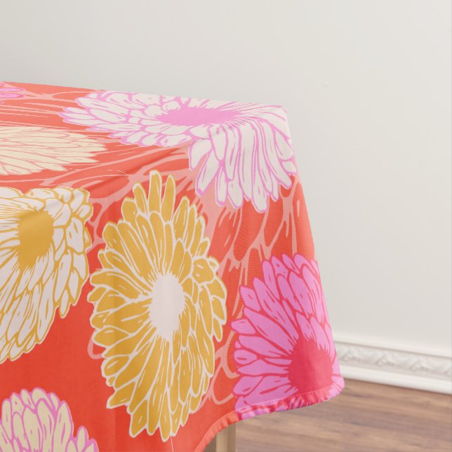 Stilvoll Retro Dahlia florales Muster Rosa Rosa Tischdecke (Beispiel)