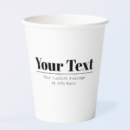 Stilvoll Retro-moderner Text | Schwarz und Weiß Pappbecher