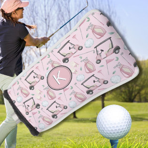 Stilvoll rosa Feminine Golf Design Custom Monogram Headcover