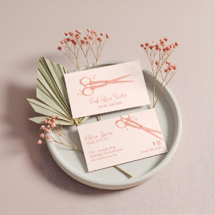 Stilvoll rosa Friseur Vintag Sparkle Schere Visitenkarte