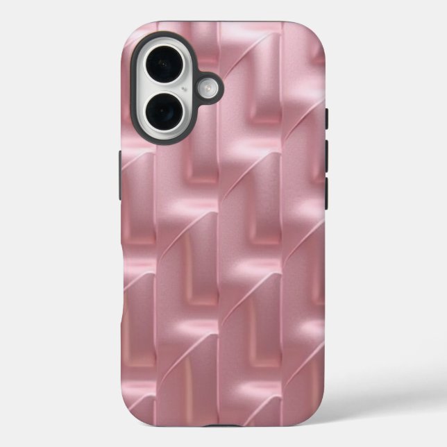 Stilvoll rosa geometrisches Muster - trendy & prot iPhone 16 Hülle (Rückseite)