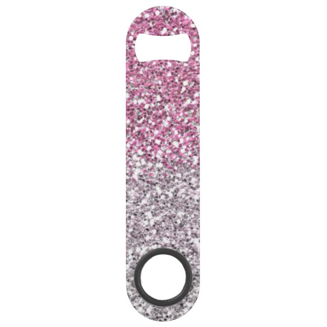 Stilvoll rosa Glitzer Ombre Sparkle Speed Flaschenöffner (Vorderseite)