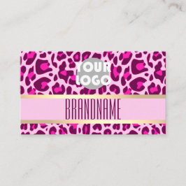 Stilvoll rosa Leopard Muster Haar Stylist Salon Visitenkarte