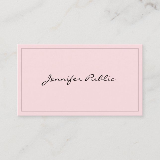 Stilvoll rosa Minimalistisch Beruflich Moderne Hüb Visitenkarte (Vorderseite)