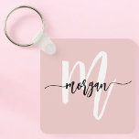 Stilvoll rosa Modernes Script Girly Monogram Name Schlüsselanhänger<br><div class="desc">Behalt deine Tasten stilvoll organisiert mit dem stilvollen Pink Modern Script Girly Monogram Name Schlüsselanhänger. Dieses schicke Accessoire besticht durch einen wunderschönen, rot-rosa Hintergrund mit einem personalisierten Monogramm in einem eleganten, modernen Drehbuch. Dieser aus langlebigen Materialien gefertigte Schlüsselanhänger ist so konzipiert, dass er dem täglichen Gebrauch standhält und gleichzeitig eine...</div>