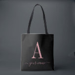 Stilvoll rosa Monogram einfach, modern Minimalisti Tasche<br><div class="desc">Stilvolles rosa Monogramm Einfache, moderne Minimalistische Elegant Tote Tasche (Farben können modifiziert werden) personalisiertes Monogramm-Design, das mit einem Initial und Namen im Skript personalisiert werden kann. Die Trauzeugin, die Brautmädchen, die Mütter der Braut und des Bräutigams, die Blume, das schlichte, moderne Monogramm, das stilvolle Monogramm Pink Monogram Simple, Monogramm, Drehbuch,...</div>