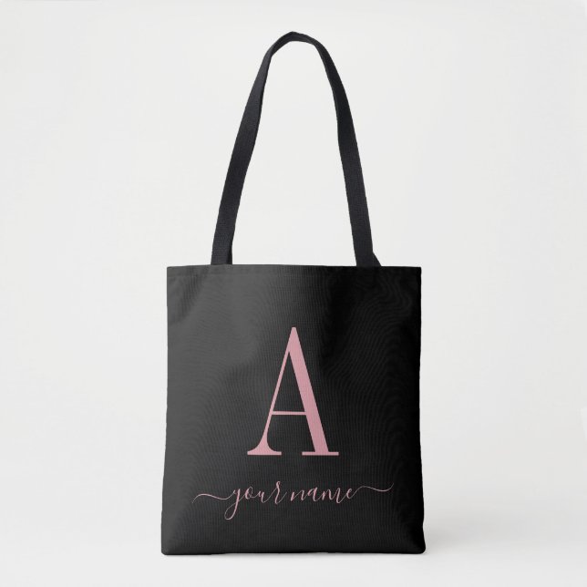 Stilvoll rosa Monogram einfach, modern Minimalisti Tasche (Vorderseite)