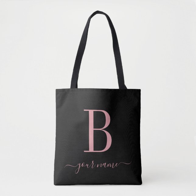 Stilvoll rosa Monogram einfach, modern Minimalisti Tasche (Vorderseite)