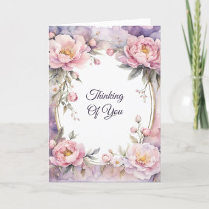Stilvoll rosa Peony Oval Frame Denken Sie an Sie Karte