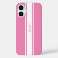 Stilvoll rosa Streifen Mit Monogramm Chic