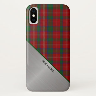 Stilvoll rot & grün Kariert & Aluminium Look Case-Mate iPhone Hülle