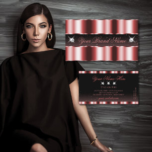 Stilvoll Rot und Schwarz Sparkling Diamanten Elega Visitenkarte