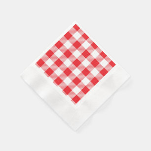 Stilvoll roter und weißer karierter Cocktail Serviette