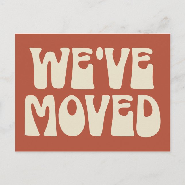 Stilvoll Rust Brown Minimalistisch Moved New Addre Postkarte (Vorderseite)