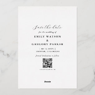 Stilvoll Save the Date mit QR Folieneinladung