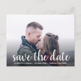 Stilvoll Save the Date Weißes benutzerdefiniertes Ankündigungspostkarte