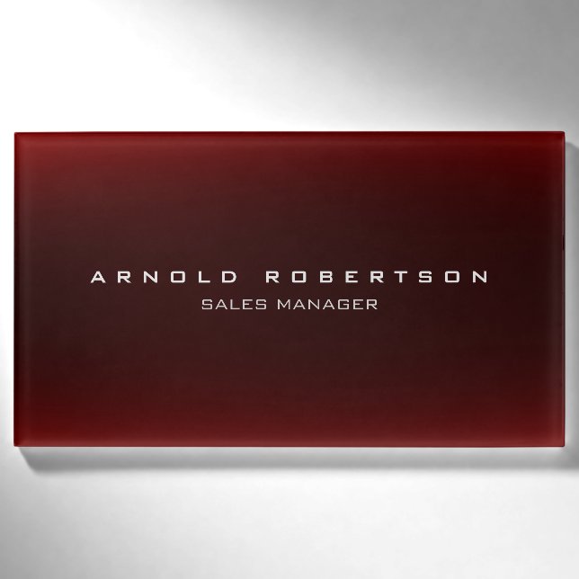 Stilvoll Schlicht Brown Red Beruflich Modern Namenschild (Vorderseite)