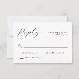 Stilvoll schlichter Minimal Classic Wedding RSVP