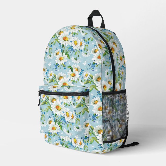 Stilvoll schönes, leuchtendes Blumenmuster 2 Bedruckter Rucksack (Rückseitige Ecke Rechts)