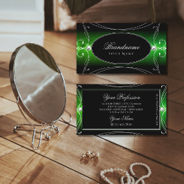 Stilvoll Schwarz Grün Verziert Sparkle Jewels Squi Visitenkarte