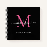 Stilvoll Schwarz-Rosa-Monogramm, Anfangsbuchstaben