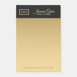 Stilvoll Schwarz und Golden Post-it Klebezettel