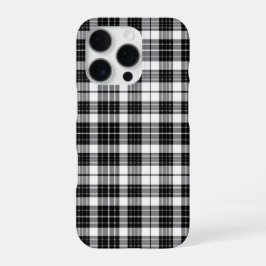 Stilvoll Schwarz-Weiß-Tartan Kariert iPhone 16 Pro Hülle