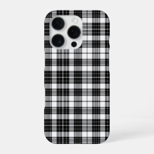 Stilvoll Schwarz-Weiß-Tartan Kariert iPhone 16 Pro Hülle