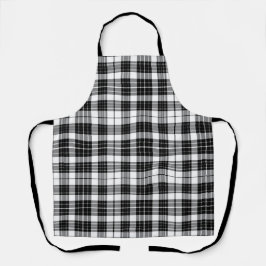 Stilvoll Schwarz-Weiß-Tartan Kariert Schürze