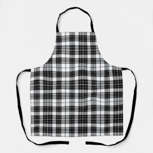 Stilvoll Schwarz-Weiß-Tartan Kariert Schürze