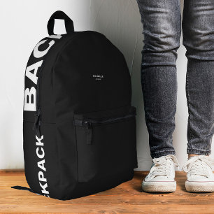 Stilvoll Schwarz-weiß und Minimalistisch modern Bedruckter Rucksack