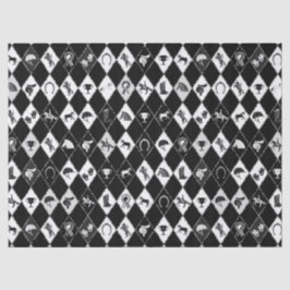 Stilvoll Schwarz-weißes Reittier Diamond Muster Seidenpapier