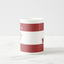 Stilvoll Songbird Red and White Prozellantasse