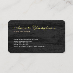 Stilvoll Trendy Gray Wood Hair Stylist Einzigartig Visitenkarte