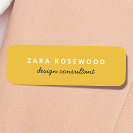 Stilvoll Trendy Mustard Yellow Moderner Minimal Namensschild