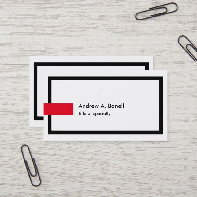 Stilvoll Trendy Schwarz-weiß Red Beruflich Modern Visitenkarte (Vorderseite/Rückseite Beispiel)