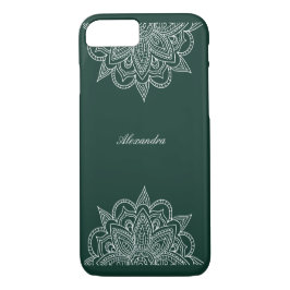 Stilvoll und elegant Grün Weiß Mandala Lace Case-Mate iPhone Hülle