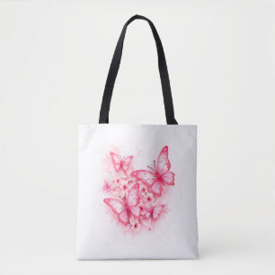 Stilvoll und geräumig, rosafarbene Schmetterlingst Tasche