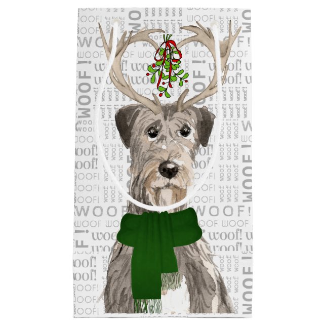 Stilvoll und lustig Irish Wolfhound Lover Weihnach Kleine Geschenktüte (Vorderseite)