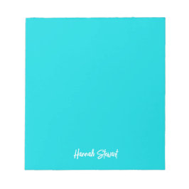 Stilvoll und trendy Aquamarin Blue Minimalistisch Notizblock