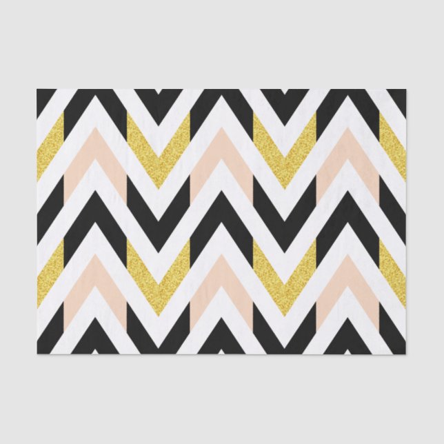 Stilvoll und trendy geometrisch Zickzack Muster Seidenpapier (Vorderseite)