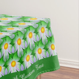 Stilvoll Weiß Daisy Muster Grün Personalisiert Tischdecke