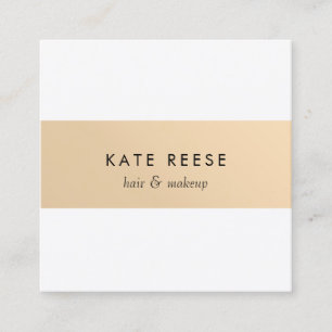 Stilvoll Weiß Moderne Rose Gold gestreift Quadratische Visitenkarte