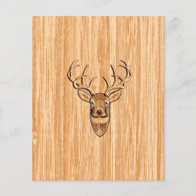 Stilvoll Weißer Schwanz Buck Antlers Light Wood Gr Flyer (Vorne)