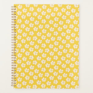 Stilvoll weißes Blumenmuster Bright Yellow Planer