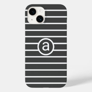 Stilvoll weißes graues Muster Monochromatischer Na Case-Mate iPhone 14 Hülle