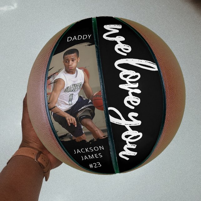 Stilvoll Wir Liebe Sie Brushed Effect Foto Basketball (Von Creator hochgeladen)