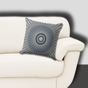 Stilvoll zentrierte Gray Star Blume Kissen