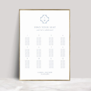 Stilvolle 12 Tisch Hochzeitplakatkarte Poster